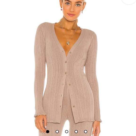 Tularosa Tops Revolve Tularosa Variegated Rib Cardi In Taupe Poshmark